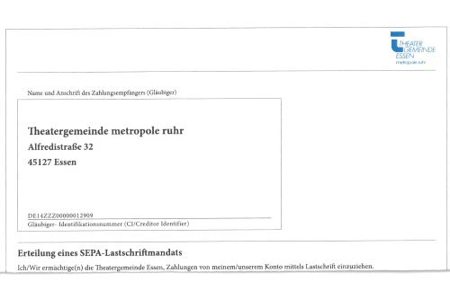 SEPA-Mandat | © Theatergemeinde