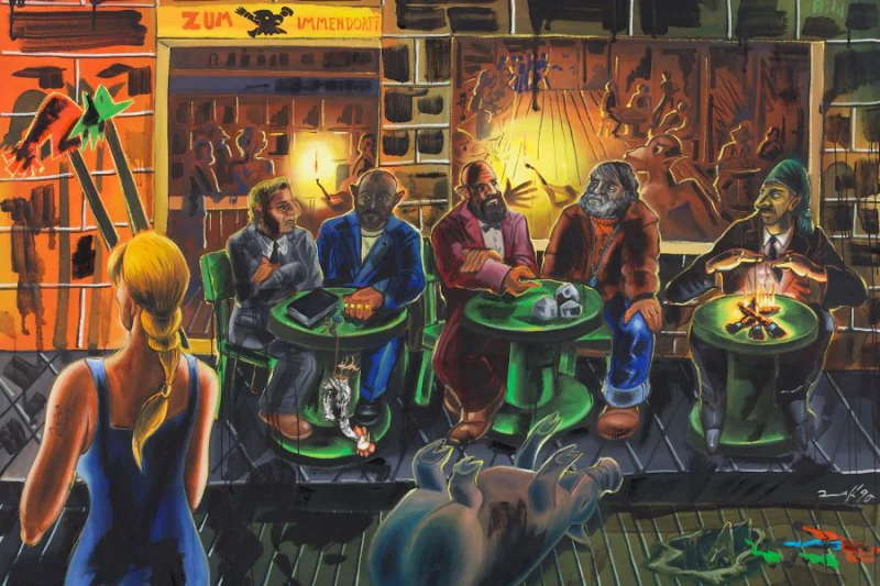 Jörg Immendorf, Café (1990) | © VG Bild-Kunst, Bonn 2026