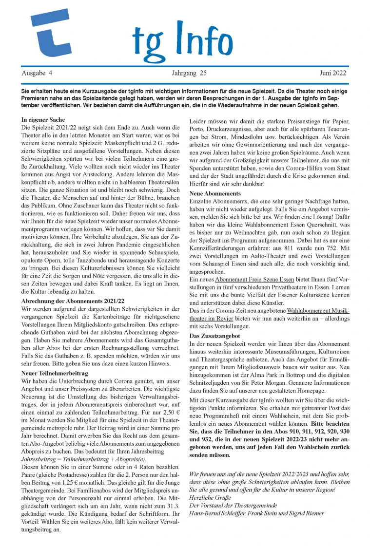 tgInfo_25-4 | © Theatergemeinde